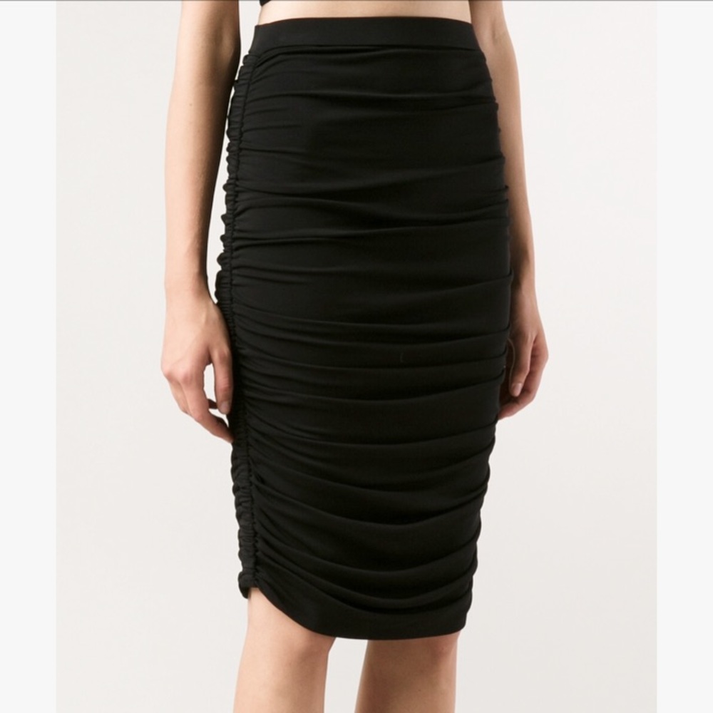 Express black side ruched pencil skirt