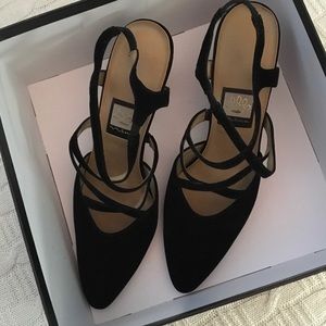 Black velvet scrappy evening shoe