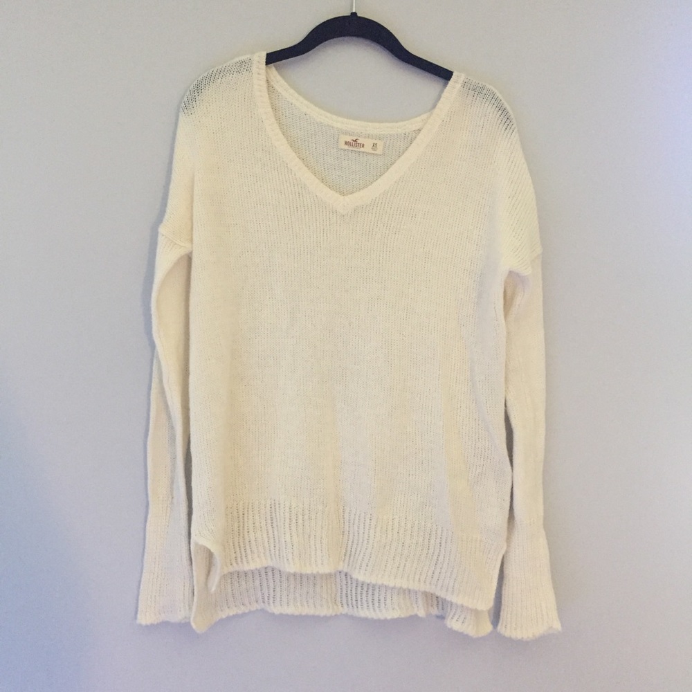 Hollister Cream High Low Sweater