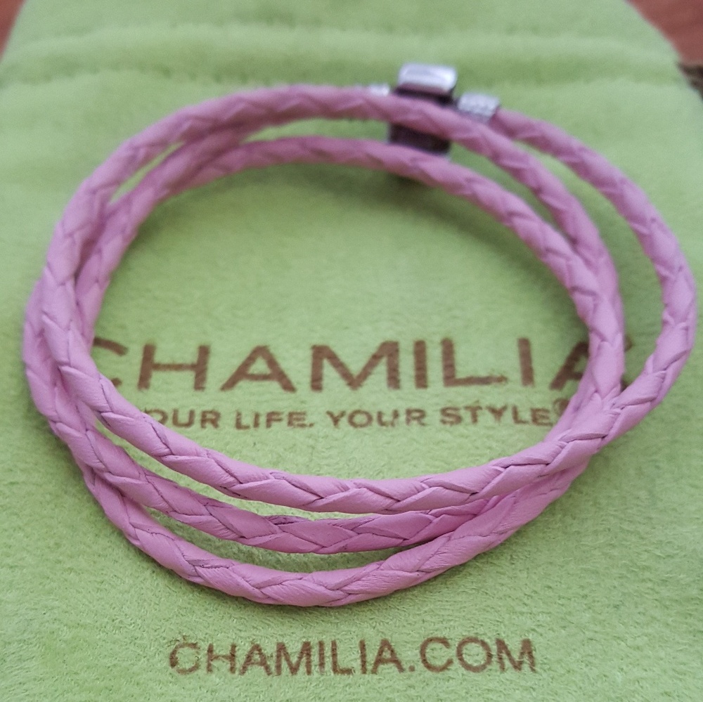 Chamilia pink leather rope bracelet