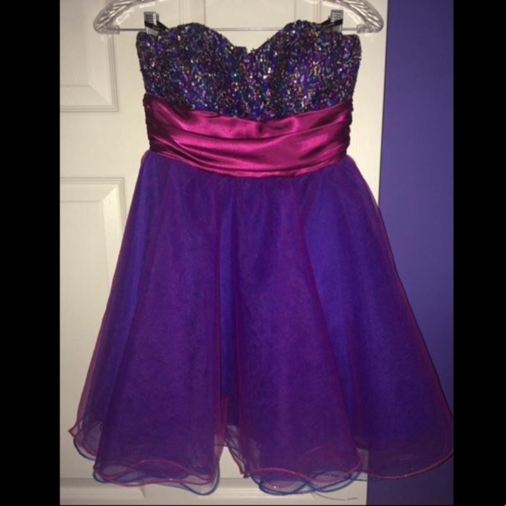 Purple Sequin Homecoming/Formal Dress
