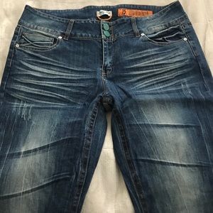 Indigo Rein Distressed Bootcut Jeans