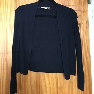 Cropped long sleeve navy sweater