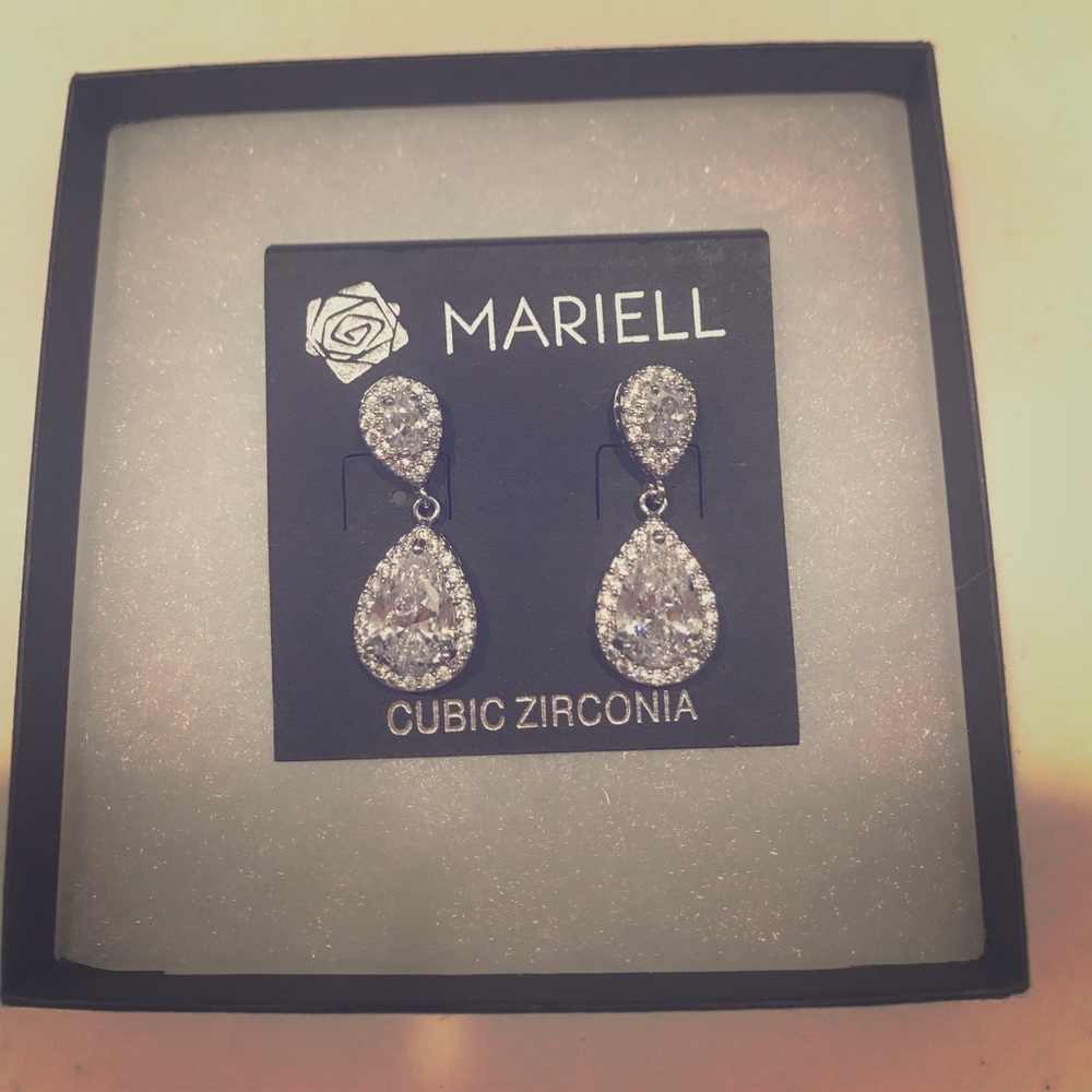 Tear Drop Diamond Earrings