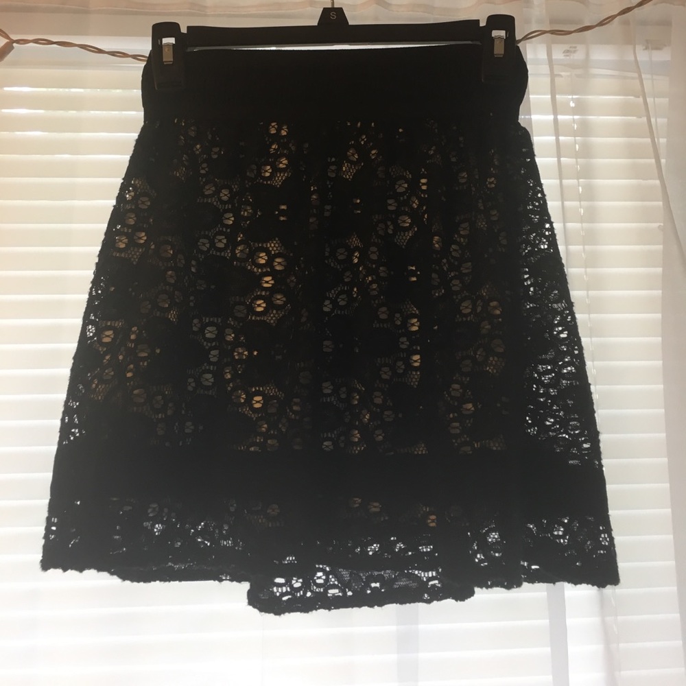 Black skirt with a floral pattern
