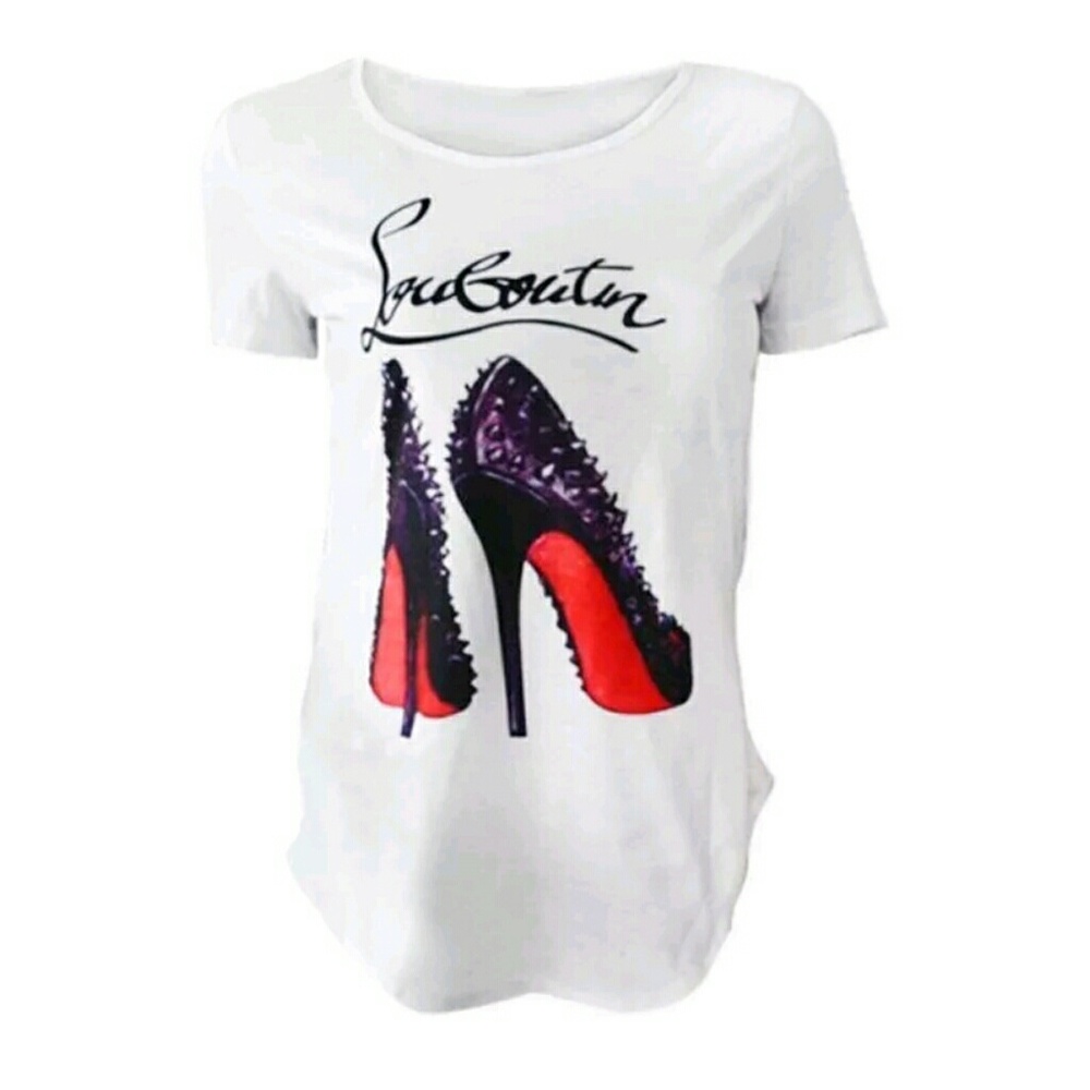 Women shirt with high heels printed