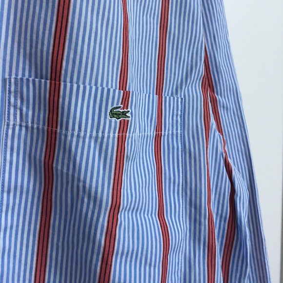 Men's Lacoste Striped Button Down - Picture 3 of 4