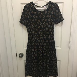 Black with Sunflowers LuLaRoe Amelia Large