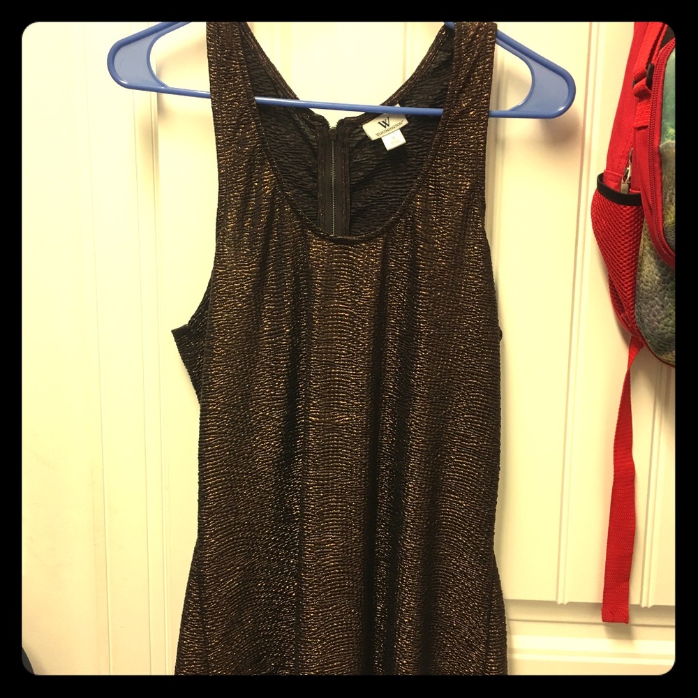 Dark gold sleeveless blouse