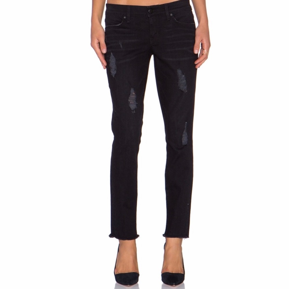 Level 99 Black Ultra Skinny Distressed Jeans