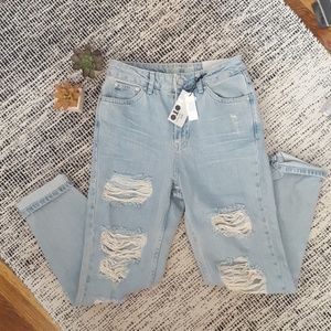 NWT Topshop Moto Mom Jeans