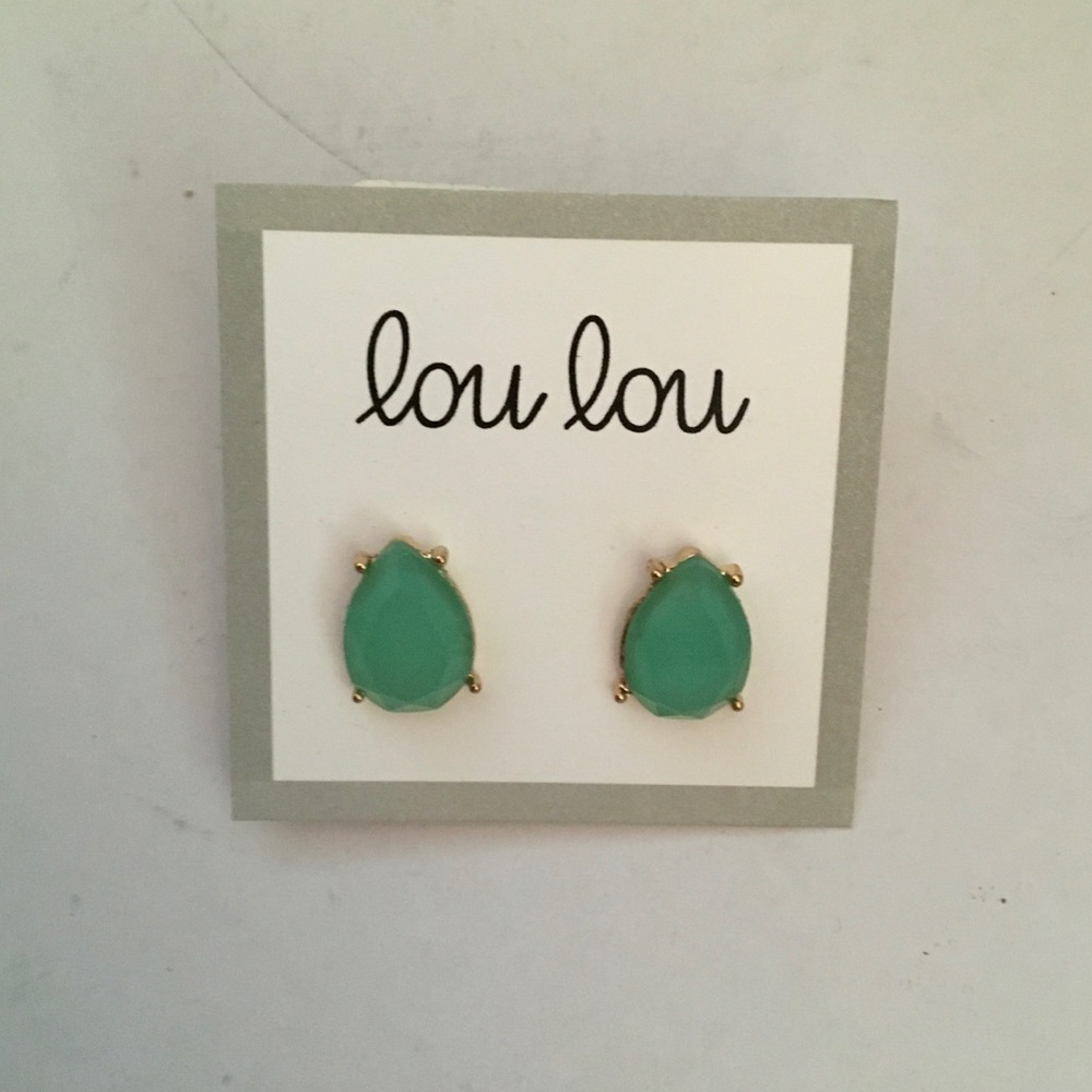 Earrings - aqua/ turquoise colored stone