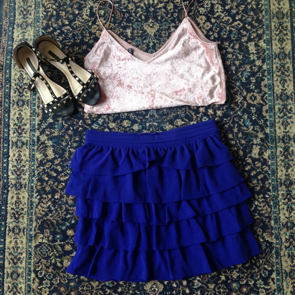 Frilly blue skirt Forever 21