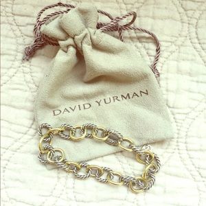 David Yurman Silver and Gold Oval Link Bracelet