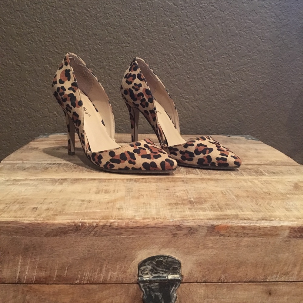 Suede Leopard Heels