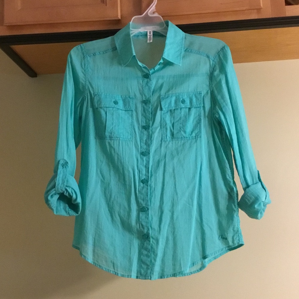 Aeropostale Sheer 3/4 Length Blouse