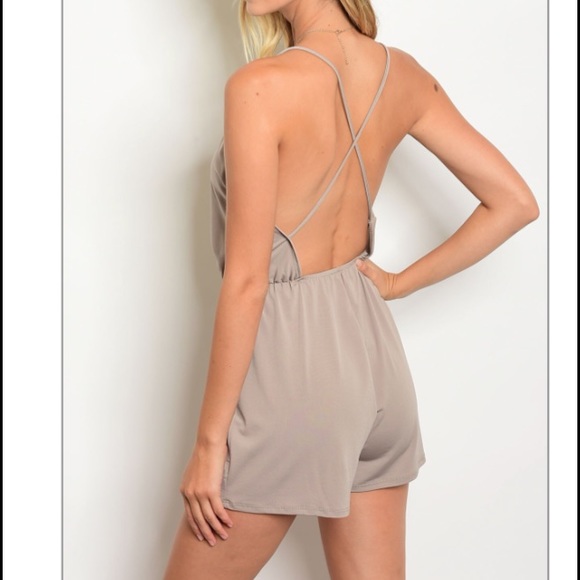 Mocha Shorts Romper - Picture 2 of 2