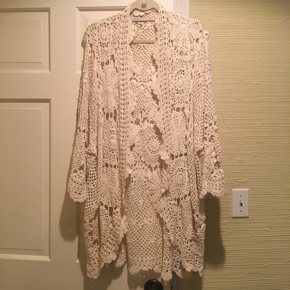 Lace Knit Long Sweater
