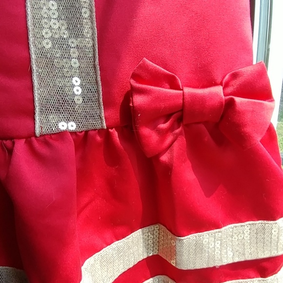 Red & Gold Sequin Holiday Formal Dress Pageant - Picture 2 of 6