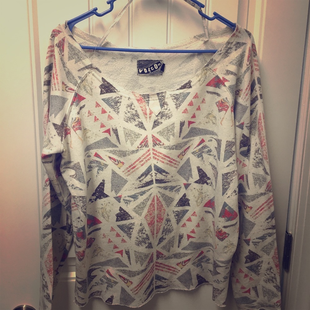 Volcom off the shoulder Aztec shirt