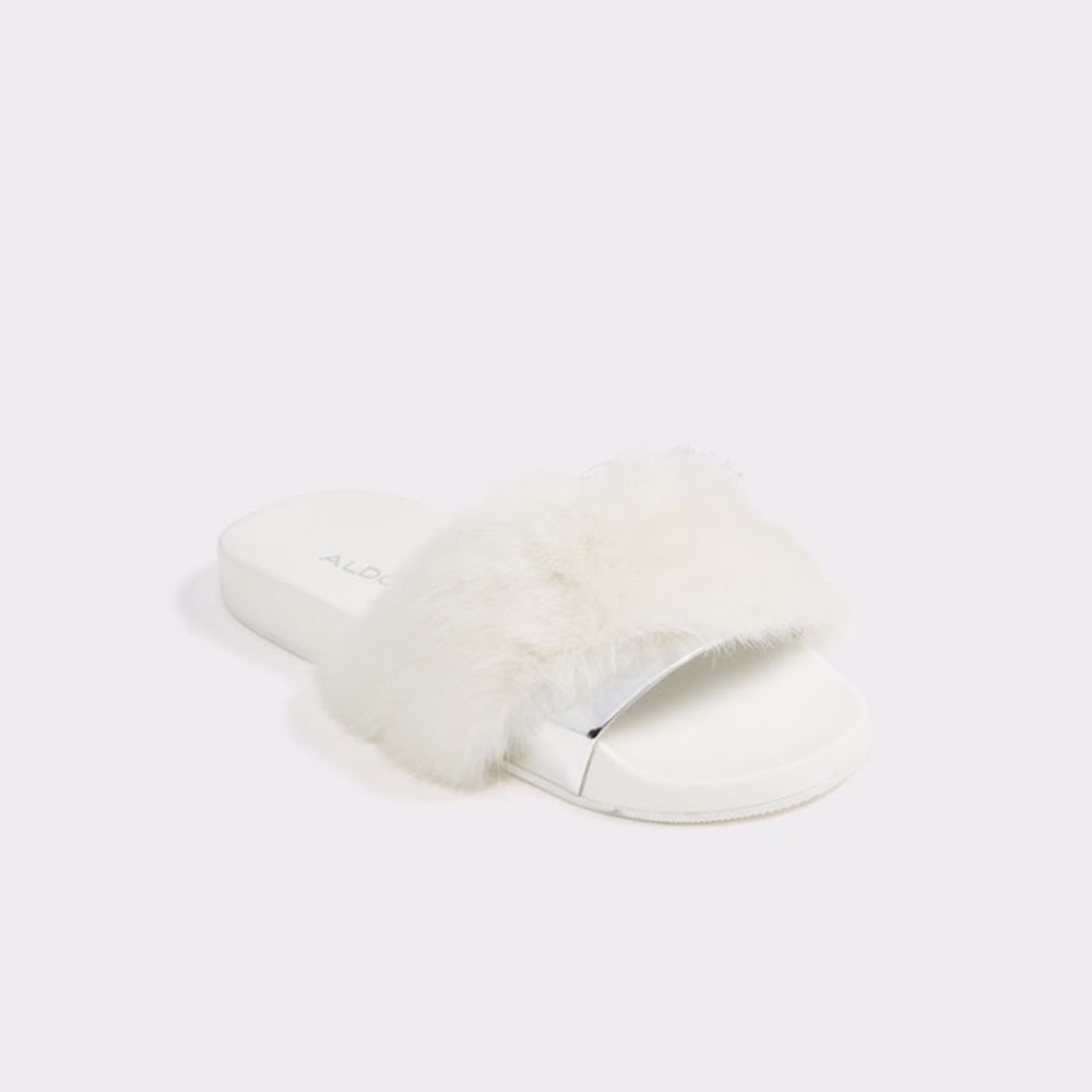 White Fuzzy Slides from Aldo