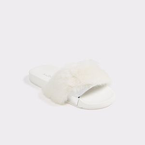 White Fuzzy Slides from Aldo