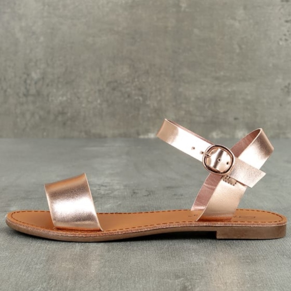 Rose Gold Metallic Sandals