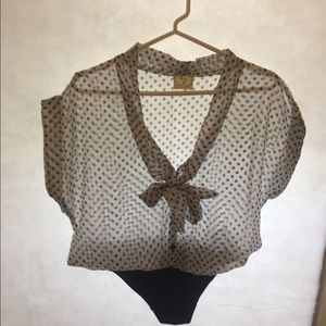 Pins & Needles Polka dot bodysuit sheer size M