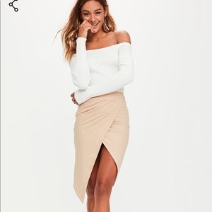 NWT missguided wrapped ribbed midi skirt