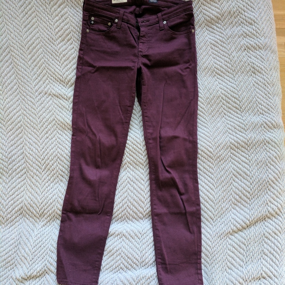 Purple slim straight leg jeans