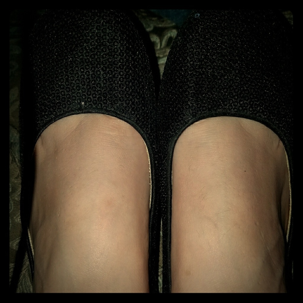 Black sparkly flats