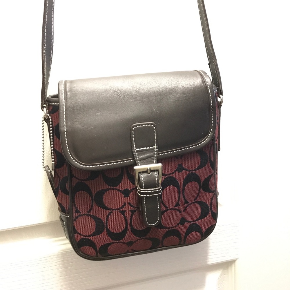 Wine Red Coach Cross Body Bag