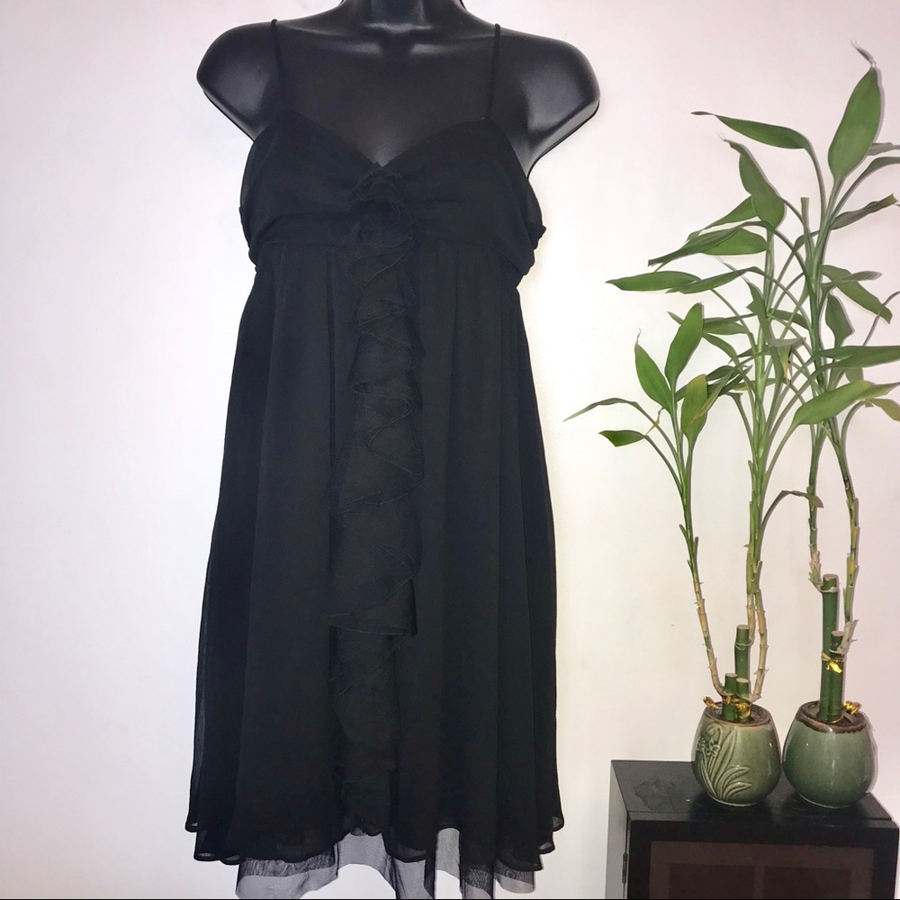 Steve Madden Black Ruffle Back Zipper Dress