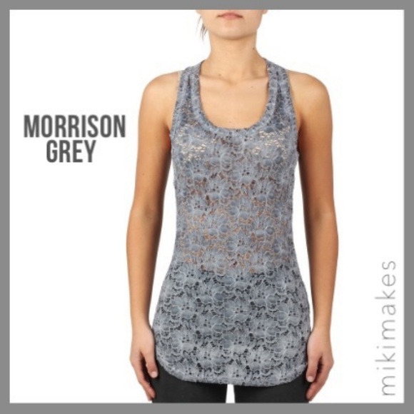 [ morrison grey ] lace racer back Bond tank - Picture 1 of 8