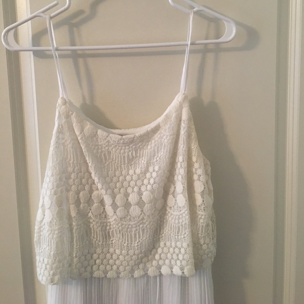 Simple white spaghetti strap dres