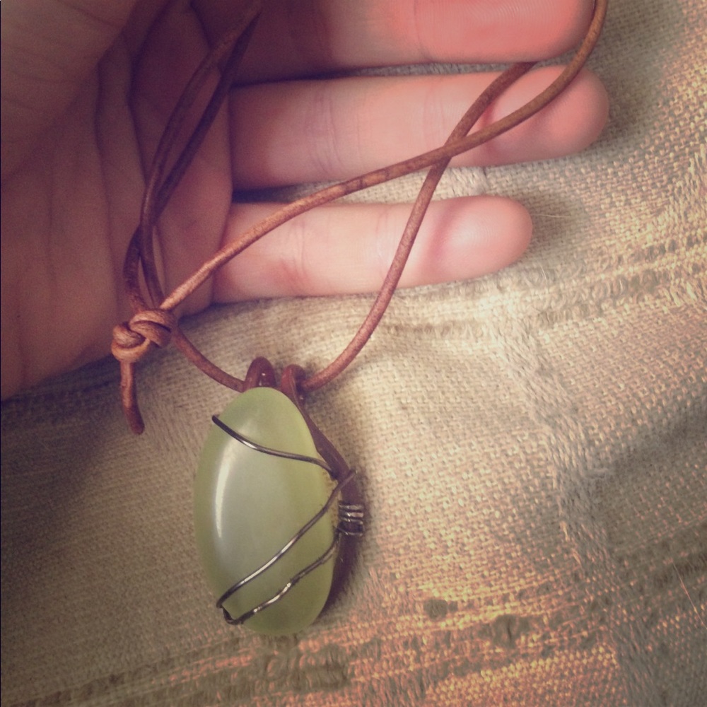 Handmade stone and copper necklace