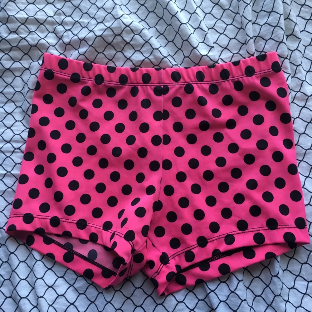 Pink Polka Dot Gymnastics Shorts
