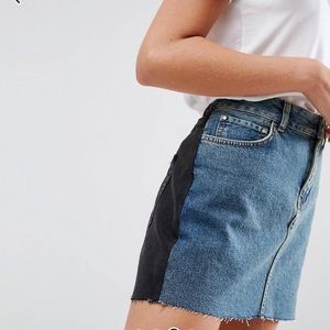 ASOS Denim Mini Skirt in Contrast Wash - WORN ONCE