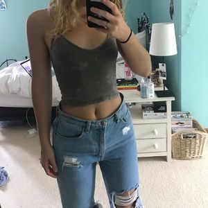 Grey Acid Wash Tank Top