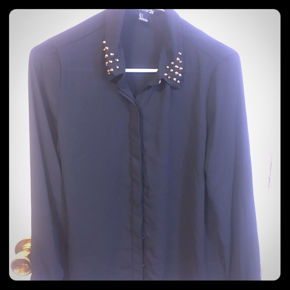 Gold studded shear top forever 21
