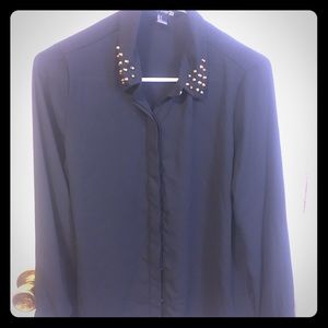 Gold studded shear top forever 21