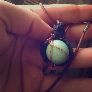 Handmade Copper wire stone necklace