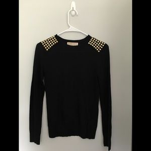 MICHAEL Michael Kors black sweater with gold studs