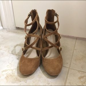 Suede Heeled Lace-up Sandals