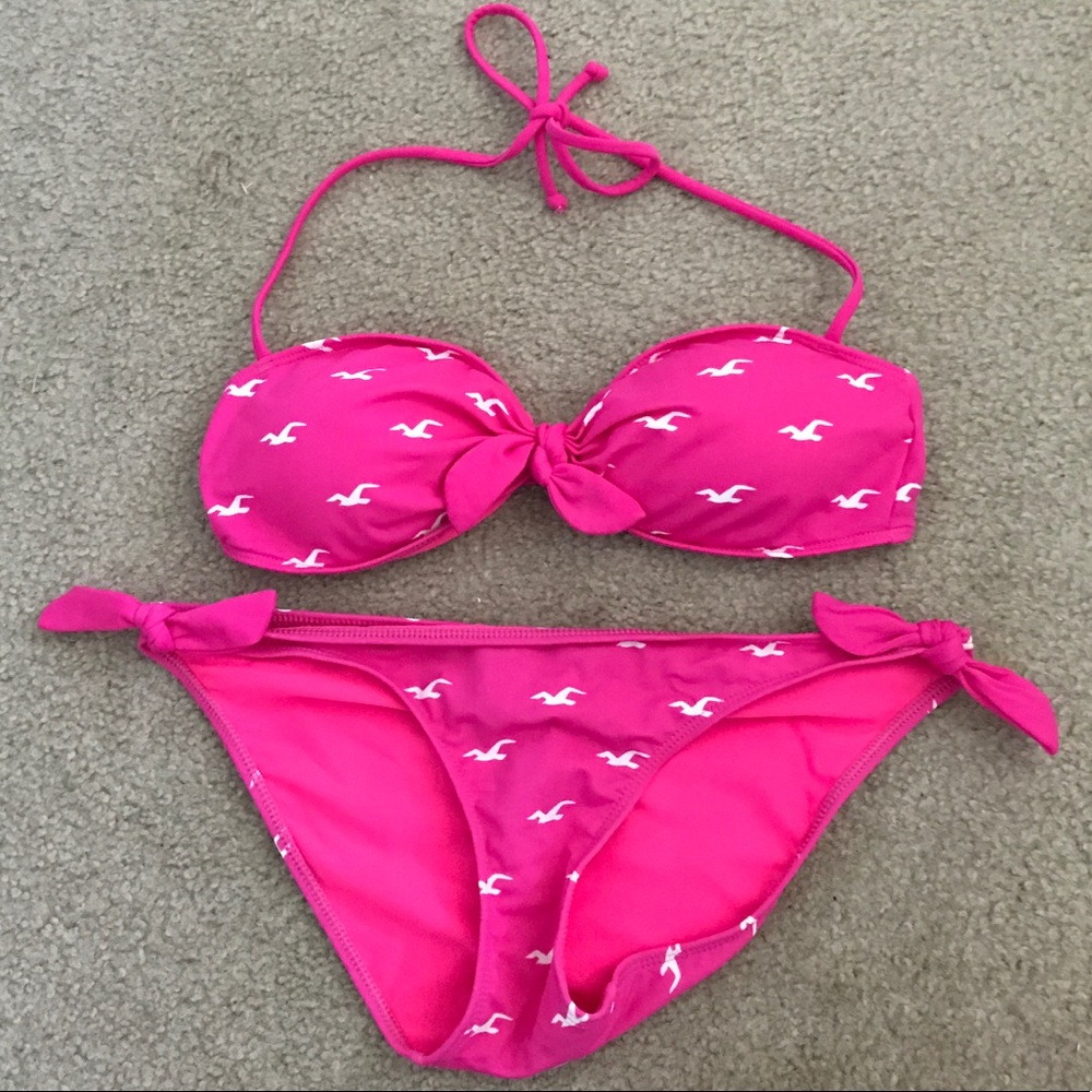 Pink hollister dove bikini set