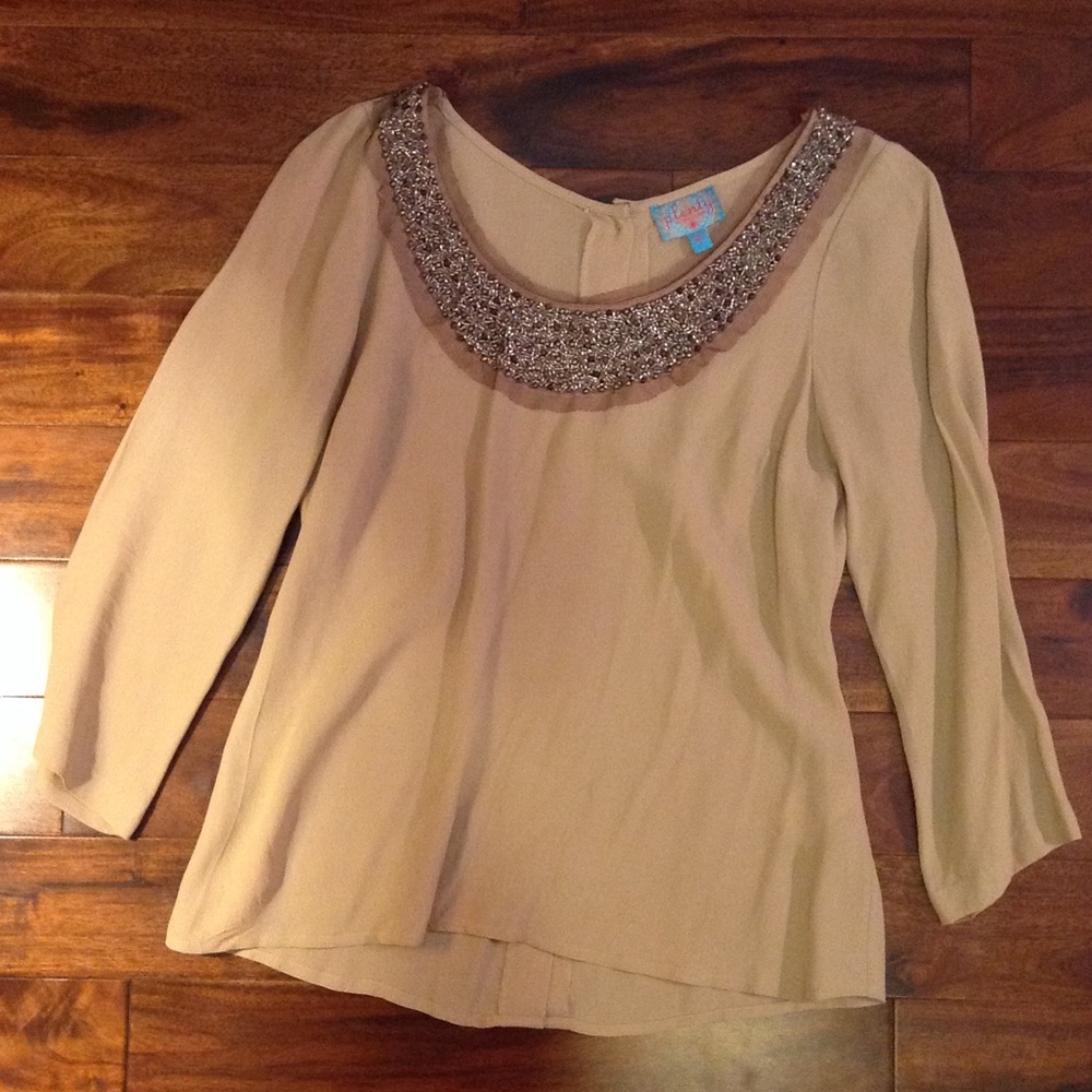 Embellished Neckline Blouse