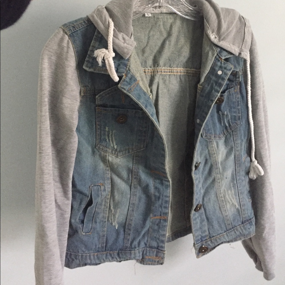 Womens jean hoodie jacket NEW