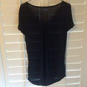 sheer dark navy / black top