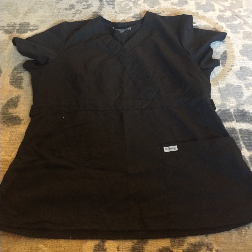 Black greys anatomy scrub top