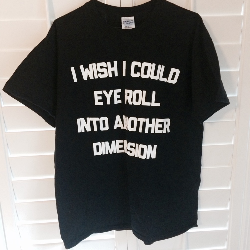 Sarcastic graphic tee, "eye roll"